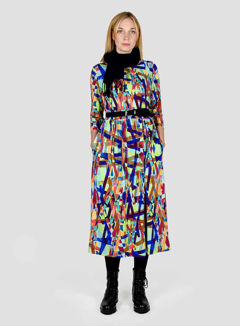 “Bauhauskleid” bunt Damenkleid Designerkleid