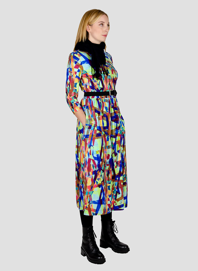“Bauhauskleid” bunt Damenkleid Designerkleid