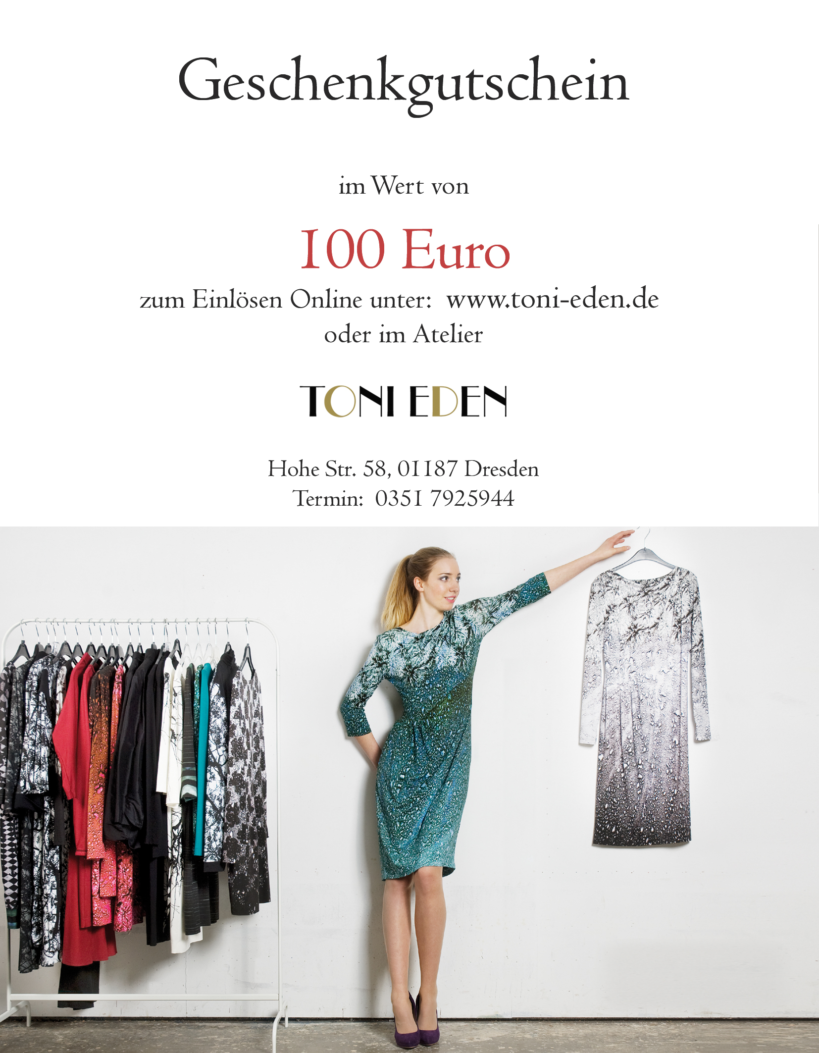 Gutschein Toni Eden 100 Euro