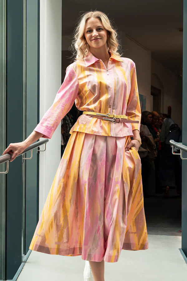 Bluse "Aquarell" in Rosé/Gelb